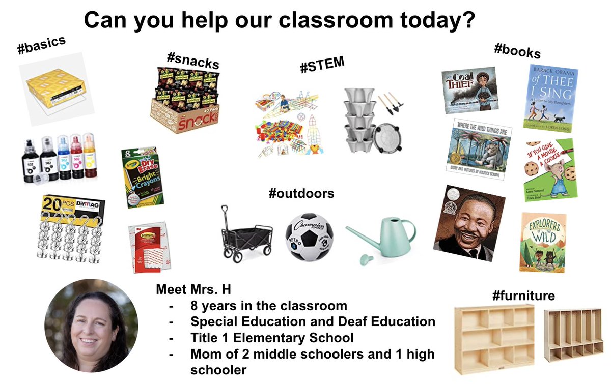 🚨This thread is to spotlight #SpecialEducation teachers and service providers.  Drop ⬇️ your lists below and help me RT them all for amazing educators who need specialized supplies. #DeafEd #VI #OT #PT #SLP #clearthelist #abilityfirst #lifeskills #read
🎆linktr.ee/coryolis808