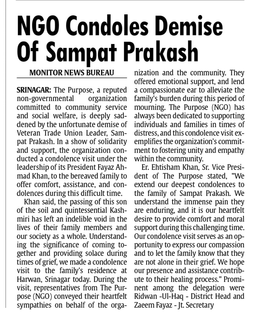 EhtishamKhan99's tweet photo. #condolence #unfortunate #Trades #leader #NGOs #kashmir #sampatprakash #ForThePeople #ForThePurpose https://t.co/XD3XBjarEe