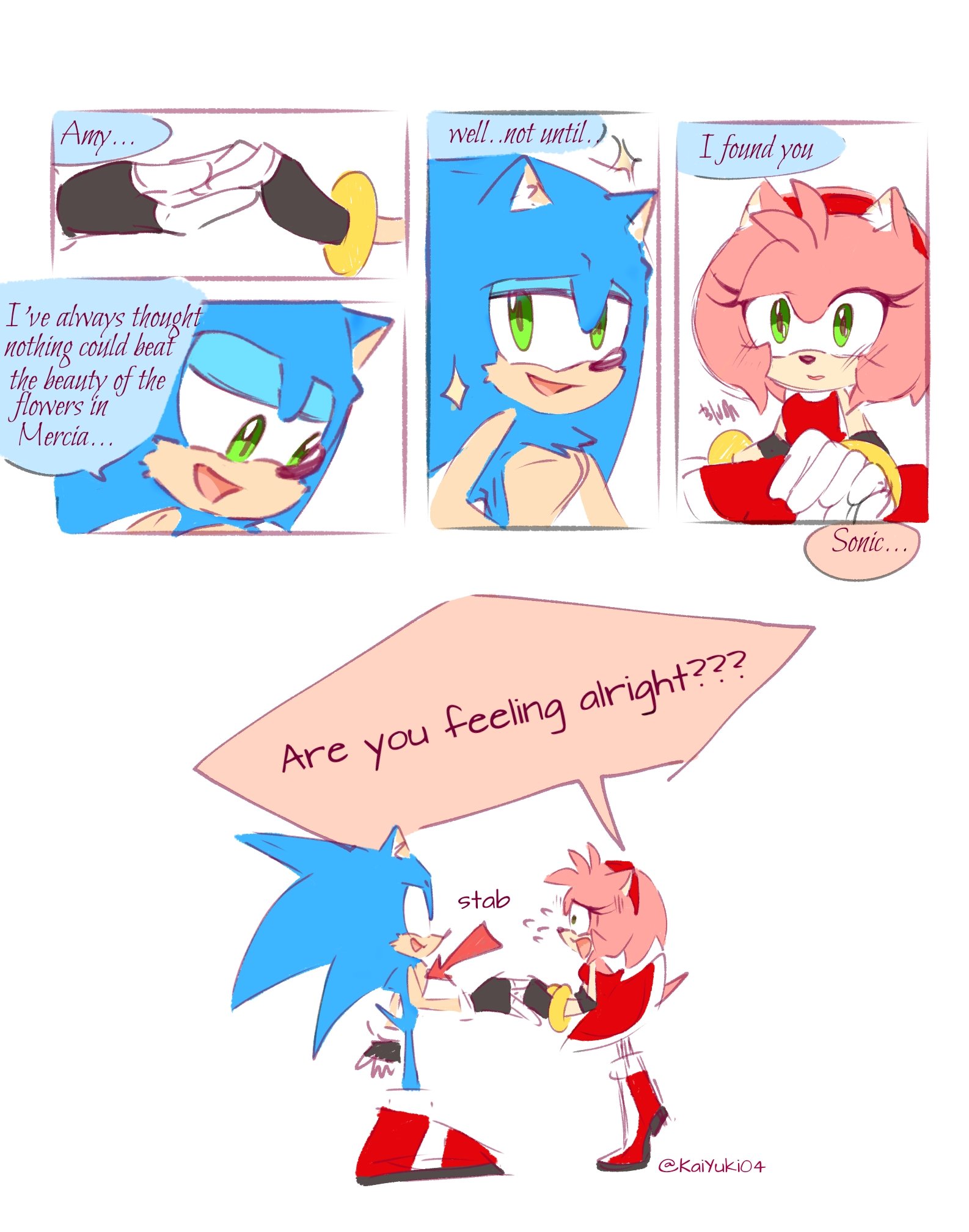 KaiYuki04 on X: My SonAmy AU ✨ Lovers talk that's all~ (Very