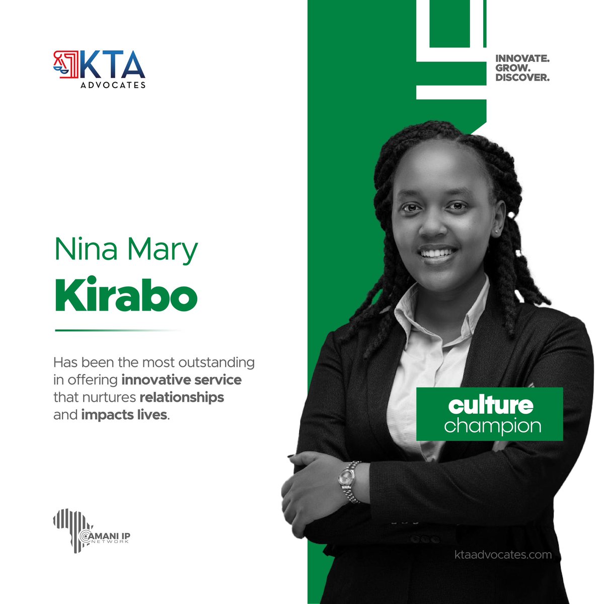 kta_law's tweet photo. 🎉 Celebrating Nina, our shining star! 🌟 Throughout June, she's been the epitome of excellence, winning all the awards within our firm. 

From her brilliant mind to her unwavering dedication, @this_kagwera has set the bar high for what it means to be an outstanding lawyer. https://t.co/vwCghT4sgy