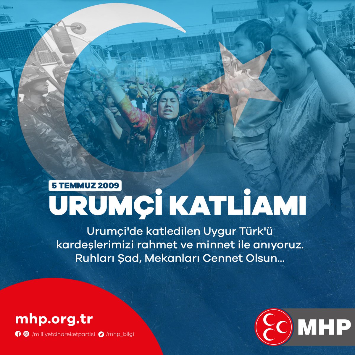 MHP_Bilgi's tweet photo. Urumçi'de katledilen Uygur Türk'ü kardeşlerimizi rahmet ve minnet ile anıyoruz.
Ruhları Şad, Mekanları Cennet Olsun... https://t.co/uTyMSPJkBJ