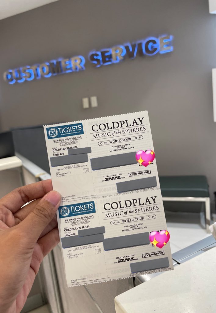 Senti_Tejada's tweet photo. FS/WTB/LFB

Day 2 Coldplay Concert
UBD 420 Row 121

RFS: extra tix. not srp since di rin srp nabili

#ColdplayinBULACAN #Coldplay #ColdplayInPH #Coldplaytickets https://t.co/odS3jRIivI