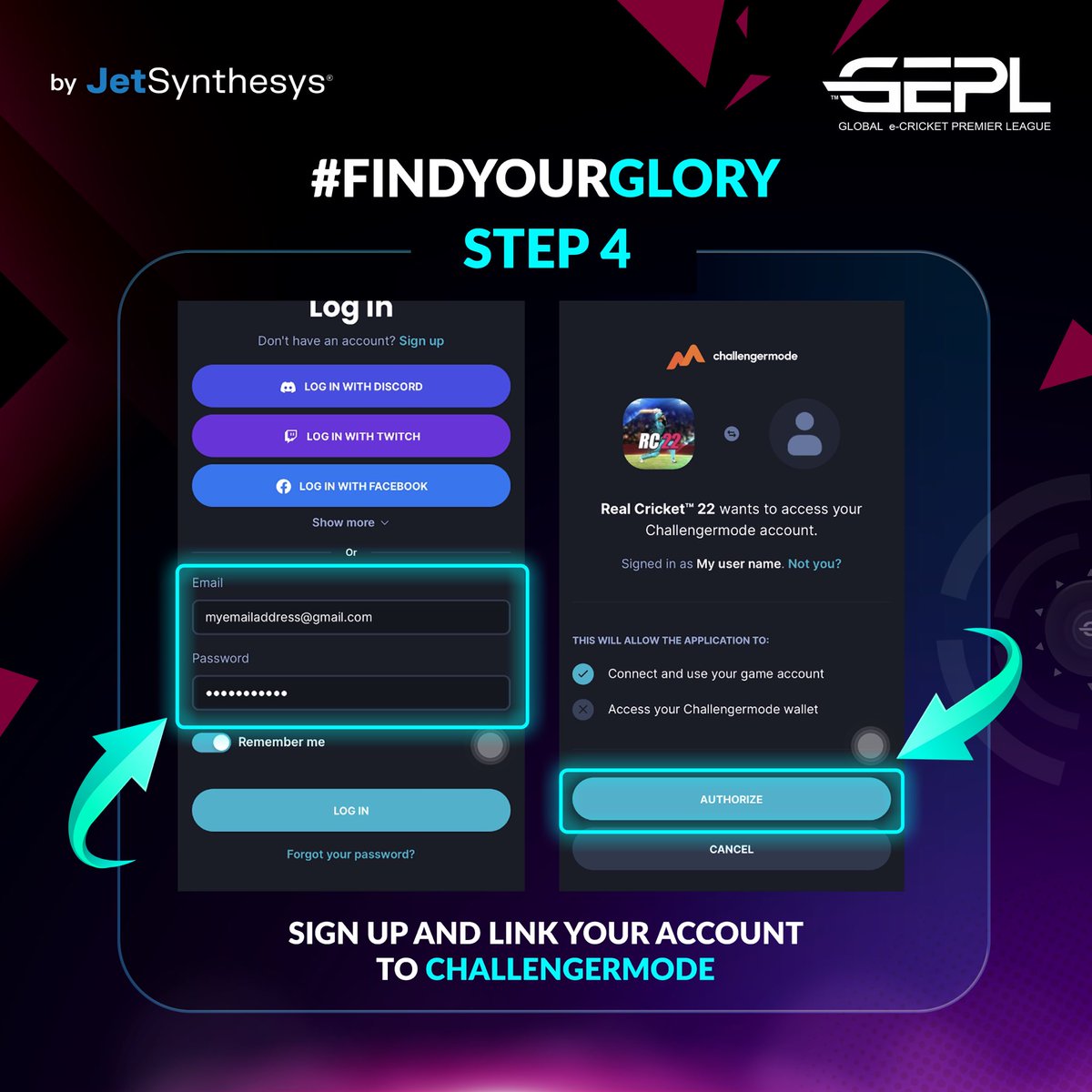 Here’s to ease your Challengermode step in the registration process ⬇️

#FindYourGlory #GEPL #eCricket #RealCricket #esports #JetSynthesys | <a href="/JetSynthesys/">JetSynthesys</a> <a href="/RealCricket20/">Real Cricket Official</a> <a href="/skyesportsindia/">Pradhyum</a> <a href="/Challengermode/">Challengermode</a> <a href="/rohit6c/">Rohit Potphode</a> <a href="/sid_desh/">Siddharth (Sid) Deshmukh 🇮🇳🔝</a> <a href="/Sandeepchav/">Sandeep Chavan</a> @NotSoArtistik
