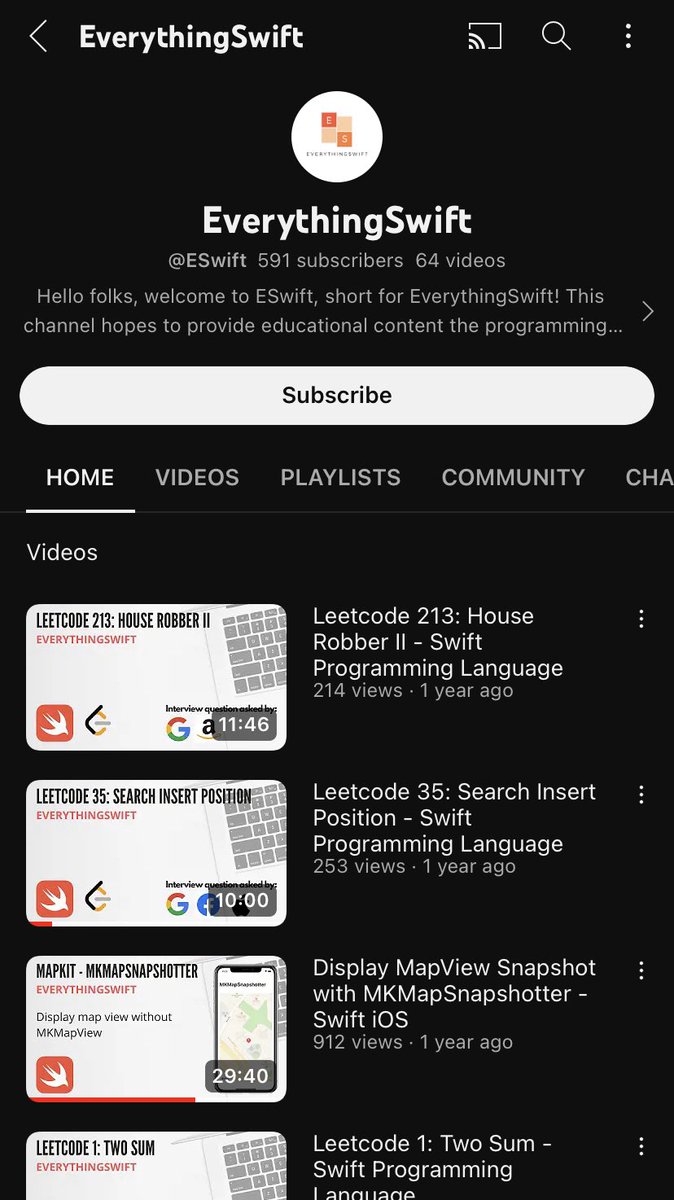 everythinswif's tweet photo. @ios_dev_alb Started a YouTube channel called EverythingSwift. Initially was to help iOS engineers tackle Leetcode questions using Swift, but also looking to add more iOS related contents. If you are interested, feel free to check it out: https://t.co/vNZHx5Fx0d

#iosengineer https://t.co/d9C4A0iEcv