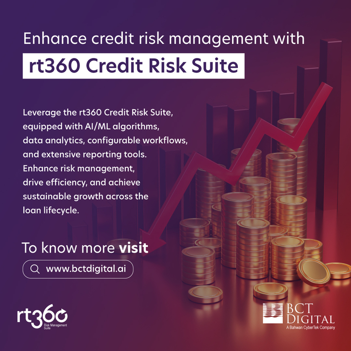 BCT_Digital's tweet photo. Unlock the potential of #rt360 Credit Risk Suite, an advanced solution offering origination, risk-based pricing, #credit &amp; #fraudmonitoring, #stresstesting, &amp; #collectionanalytics.
💡Explore more at https://t.co/aKse1HHTEO

#bctdigital #creditrisk #creditriskmanagement  #rt360EWS https://t.co/zWCov3UGuk