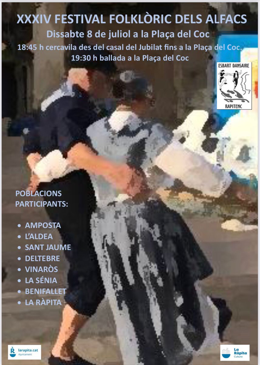 Aquest dissabte ens veurem a la plaça del Coc de #laRàpita, tat? I tant!

#CulturaRàpita23

<a href="/ajlarapita/">Ajuntament de la Ràpita</a> <a href="/Canal21Ebre/">Canal 21 Ebre</a> <a href="/canalte/">Canal TE - Canal Terres de l'Ebre</a> <a href="/BiblioRapita/">Biblioteca La Ràpita</a> <a href="/MuseuMarEbre/">Museu de la Mar de l'Ebre</a> <a href="/tv3cat/">TV3 és ara @Som3Cat</a> <a href="/marfanta/">marfanta.com</a> <a href="/aguaitacat/">aguaita.cat</a> <a href="/ebredigitalcat/">ebredigital</a> <a href="/diariARA/">diariARA</a> <a href="/diaritarragona/">Diari de Tarragona</a> <a href="/OmniumEbre/">Òmnium Terres de l'Ebre</a> <a href="/cultura_cat/">Cultura</a>