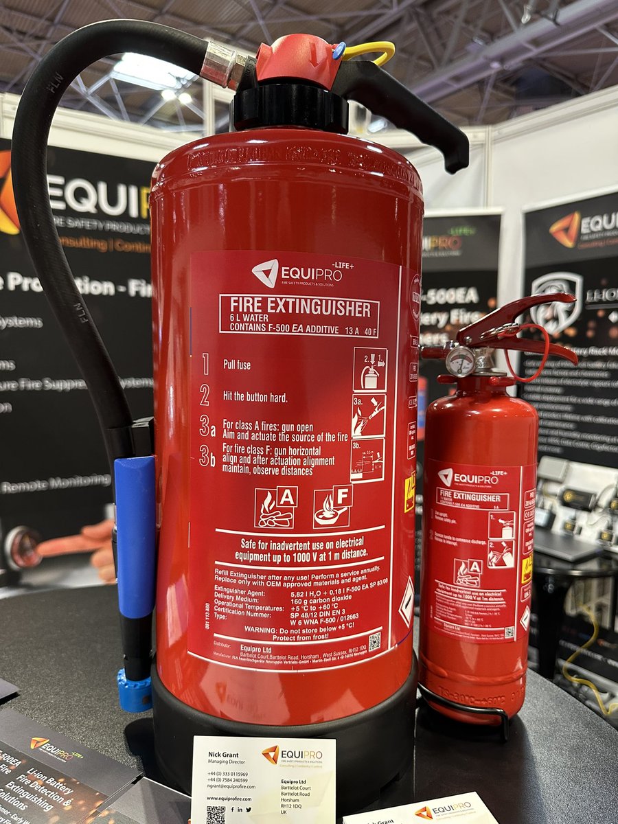 Lithium Battery Fires are very hard to extinguish as they are self perpetuating and normal fire extinguishers won’t put out a fire. The best performing &amp; proven fire extinguisher for LiB fires is the F-500EA unit. Here’s a video of one in action! lnkd.in/eCvuCCag