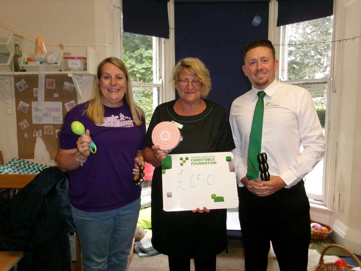 Thank you so much to Yorkshire Building Society Charitable Foundation for funding our Music with Mummy sessions with a grant of £650. We had a lovely visit from Wendy and Oliver from <a href="/Yorkshire_BS/">Yorkshire Building Society</a> when they popped into the day centre for a cheque presentation.