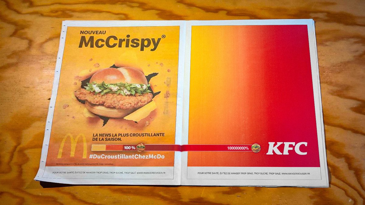 creapills's tweet photo. Le dernier tacle croustillant de KFC à McDo (et surtout joli partage de pub) https://t.co/igDUF746Id