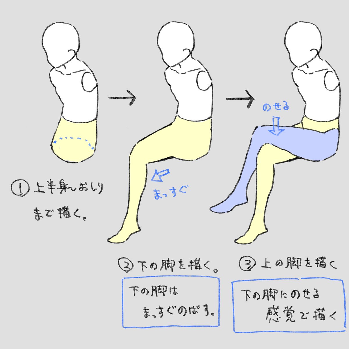 脚を組むポーズ 