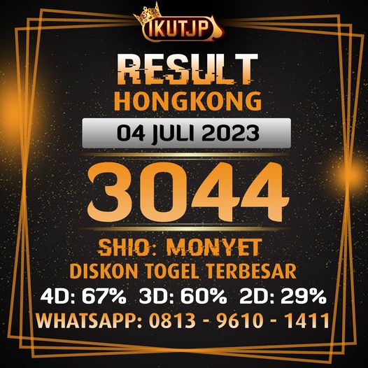 ikutjp's tweet photo. Result Hongkong 04 Juli 2023
📷3044📷
Shio: Monyet
Selamat bagi yang JP!
Link Daftar IKUTJP: https://t.co/JglMsl8e69
#ikutjp #hongkong #hk #resulthk #resulthongkong #keluaranhk #keluaranhongkong #resulthkhariini #resulthk04juli #hongkongpools #keluaranhk https://t.co/POJqd2ZAaq