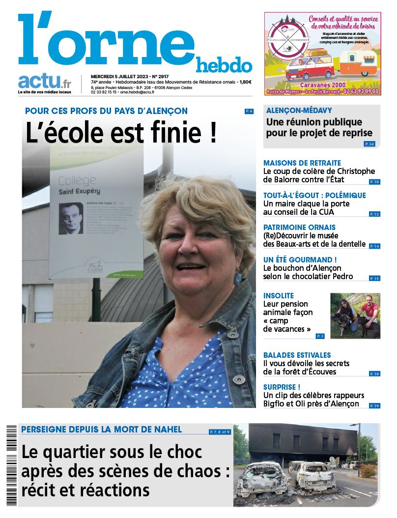 LOrneHebdo's tweet photo. À la Une de L'Orne hebdo de mercredi 5 juillet 2023. Ce numéro est disponible dans votre kiosque préféré ou en version numérique via ce lien : https://t.co/qeuTEnCgtR
Bonne lecture et belle semaine ! ☀️
#Alençon #Orne #Mayenne #Sarthe https://t.co/ALv5yt2C2w