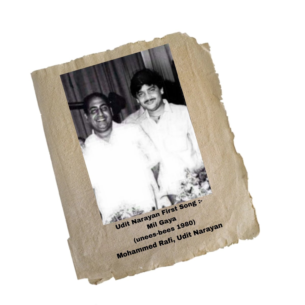 Udit narayan First song 'Mil Gaya' (Unees Bees) Mohammed Rafi, Udit Narayan  #mohammedrafi #rafi #uditnarayan #realuditnarayan #oldphoto #Bollywood