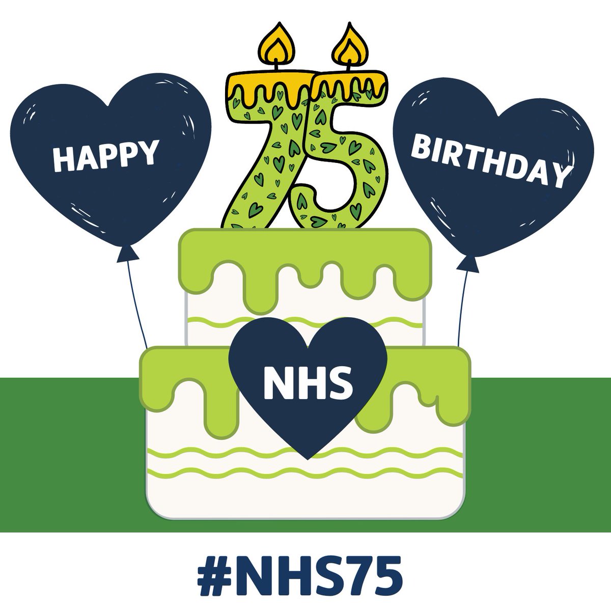 Today we are wishing our beloved #NHS a very HAPPY 75th BIRTHDAY! 🎂

A heartfelt #thankyou to NHS staff – both past and present – for your amazing contribution to patient care 💚

#NHS75 #YourNHSCharity
