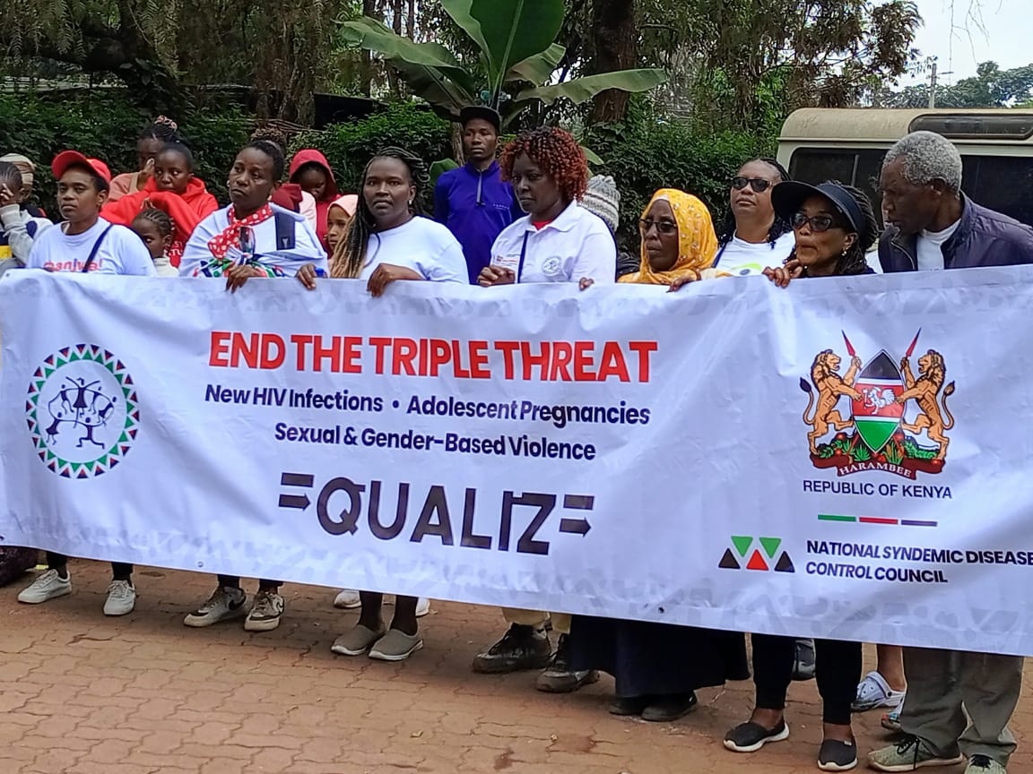 @EGPAF #Kenya in partn' with @KiambuCountyGov under the #DhibitiProject  held a triple threat sensitization awareness walk in Kikuyu subcounty 1 of the regions with high rates of teenage pregnancies reported.