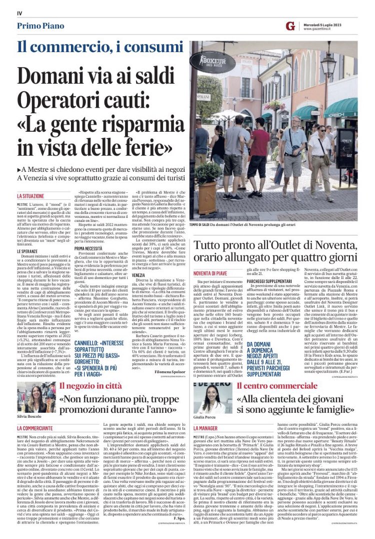 Domani via ai #saldi anche a #Venezia. Operatori cauti: “La gente risparmia in vista delle ferie”. I miei articoli sul <a href="/Gazzettino/">Gazzettino</a> #Confesercenti #commercio #consumi #estate2023