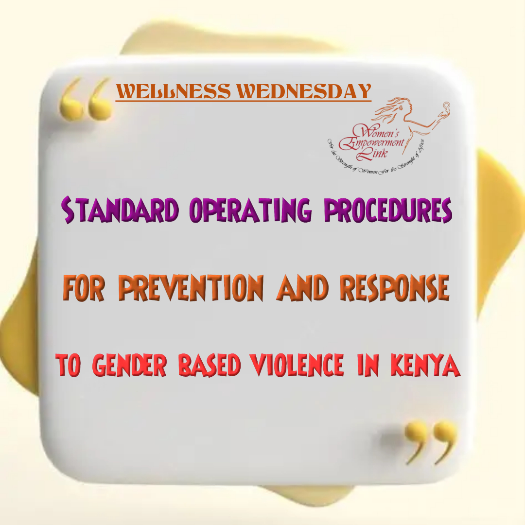 WEL2030_'s tweet photo. Here are some of the standard operating procedures for prevention and response to gender based violence in Kenya. https://t.co/d14Jp6rFG4