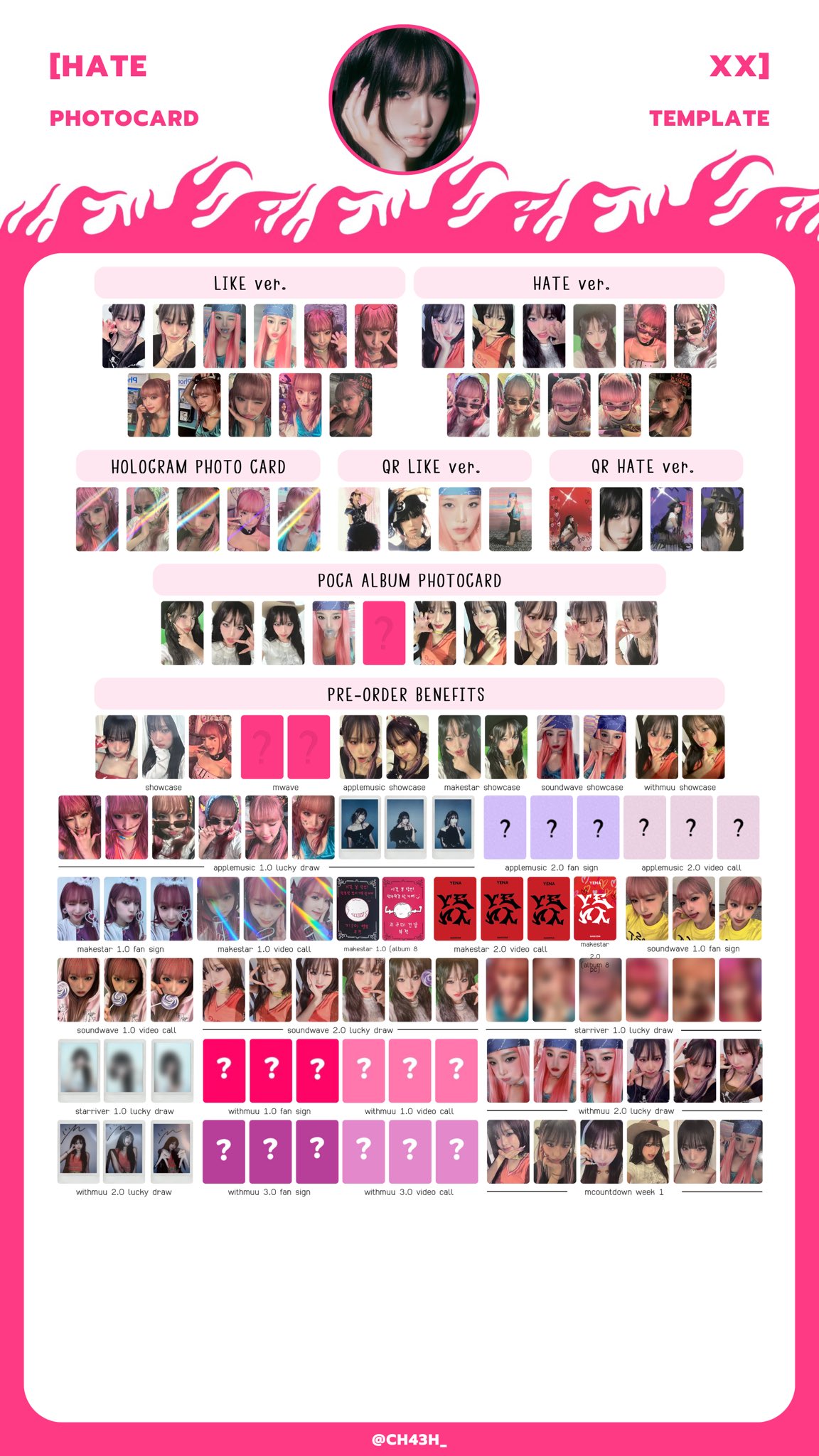 YENA イェナ HATE XX MAKESTAR ロックスターネコ　コンプ YENA イェナ HATE XX makestar ロックスターネコ コンプ - メルカリ