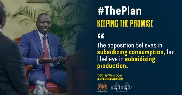 The opposition led by their Cult leader thr Lord of Poverty believes in subsidizing consumption instead of subsiding production..The Lord of  Development Vs Lord of Poverty ni kama usiku na mchana.
#KeepingThePromise