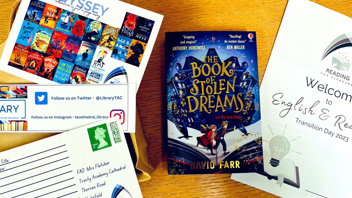 LibraryTAC's tweet photo. It’s TRANSITION DAY and our brilliant reading team has done it again! Every student will receive this beautiful book, a pre-stamped review postcard, reading ruler and to get the started our English team will read to them for an hour today. @DavidFarrUK https://t.co/hCBnKGwA01