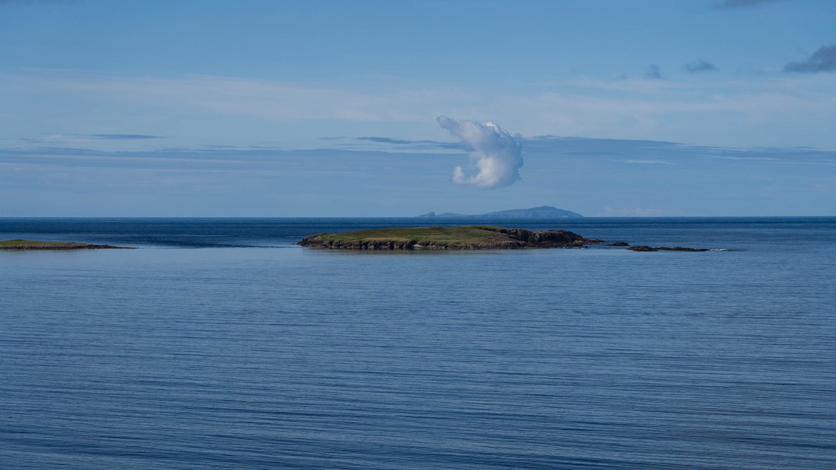 Lovely calm morning in Quendale Bay - looking across to Lady's Holm and to Fair Isle #Shetland #Calm #SeaView