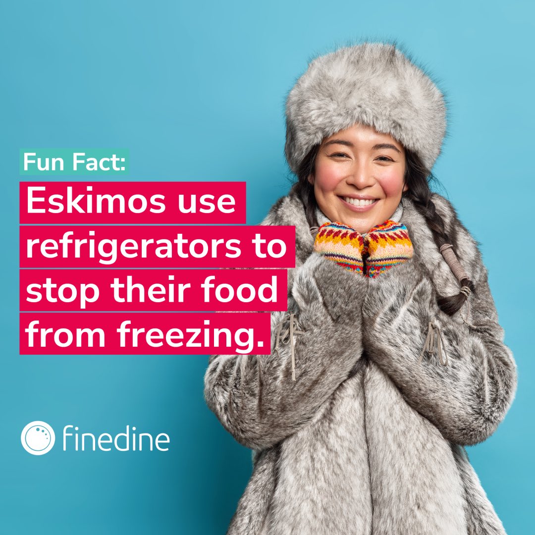 Your Welcome Wednesday is here! 🌟 Here is a fun fact for you. 👇🏻 Did you know that Eskimos use refrigerators to stop their food from freezing? To prevent food from freezing, Eskimos need refrigerators to keep it from getting too cold. 🧊 #finedinemenu #qrmenu #funfacts