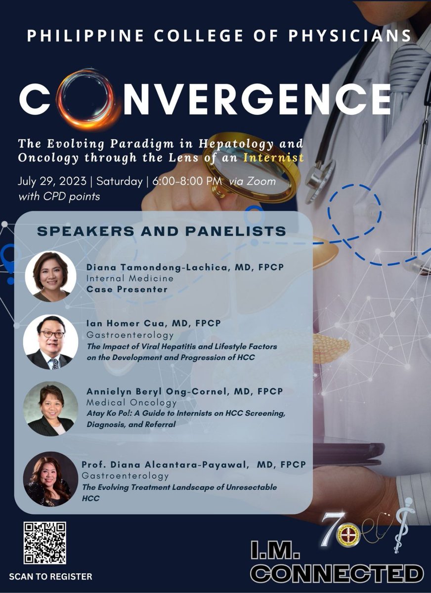 pcp1953's tweet photo. The PCP Committee on Continuing Professional Development invites you to the launching of the IM CONNECTED Webinar Series, CONVERGENCE, on July 29, 2023 via Zoom platform. 
https://t.co/F7ez1T4FG5
Thank you and we hope to see you there! https://t.co/dlKYZTOTZP