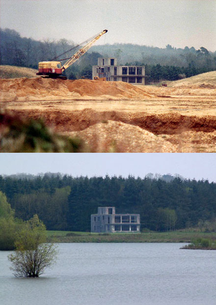 WW2Airfields's tweet photo. RAF Ibsley's Control Tower, 1978 vs 2004.  

The Hampshire WW2 airfield was quarried, and is now a nature reserve.

But there's still a lot to see if you like abandoned and disused airfield buildings... 

In the next tweets you can see photo tours I made earlier this year.

1/3 https://t.co/Q5VmDejLpn