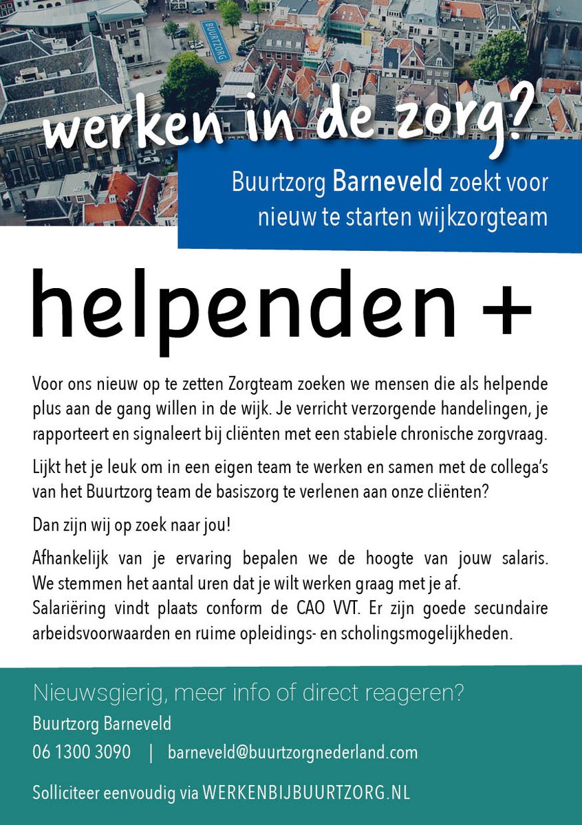 buurtzorg's tweet photo. Buurtzorg Barneveld zoekt voor NIEUW WIJKZORG team, enthousiaste, helpenden PLUS collega's
https://t.co/CJf7nxm7XJ

#Buurtzorg #BARNEVELD #helpendeplus #werkenbijbuurtzorg #thuiszorg #wijkverpleging #hartvoordezorg #wijkzorgteam https://t.co/kZAhxJ4LtG
