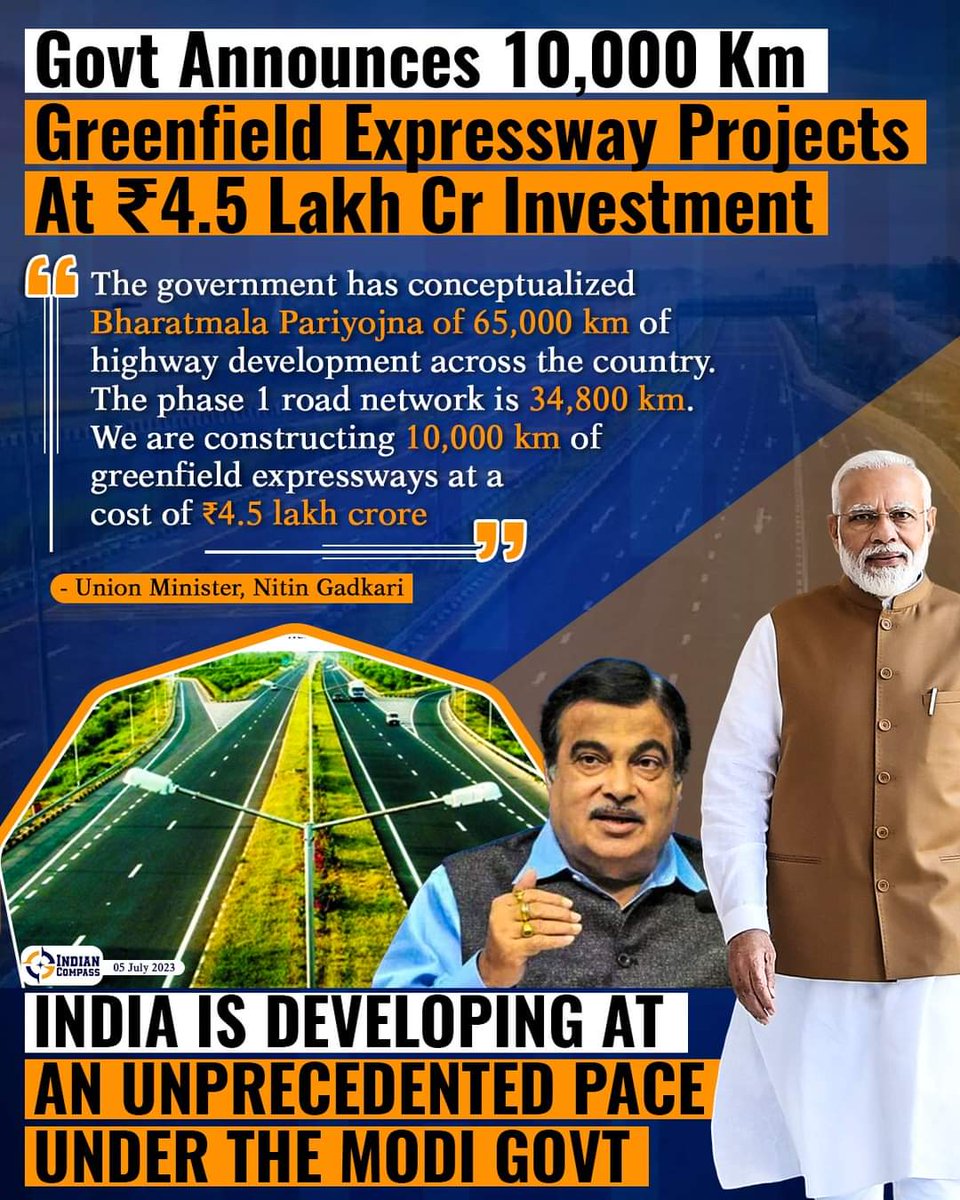 #BharatmalaPariyojana -- connecting every nook and corner of India at an unprecdented pace ...