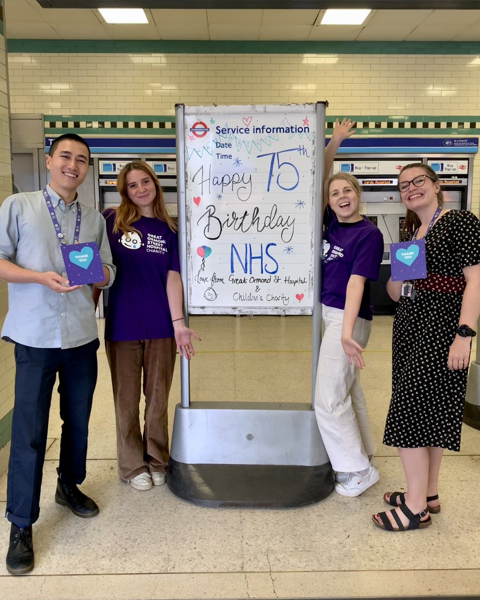 GOSHCharity's tweet image. Happy 75th Birthday NHS 💜

To the extraordinary @greatormondst team, and NHS staff across the UK, thank you for your dedication and care.

#NHS75 #NHSBirthday