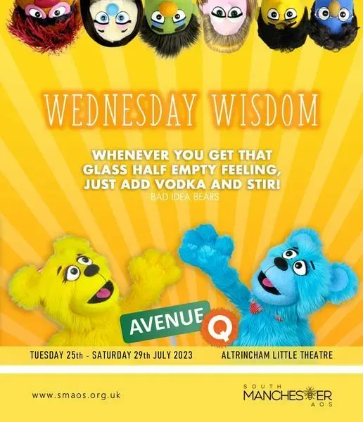 SMAOS1's tweet photo. WhatTheFuzz? 
Book your seats here: https://t.co/riKKT49gpC 
#AvenueQ #ManchesterWhatsOn #ManchesterTheatre #Theatre https://t.co/O7pwBjnOHw