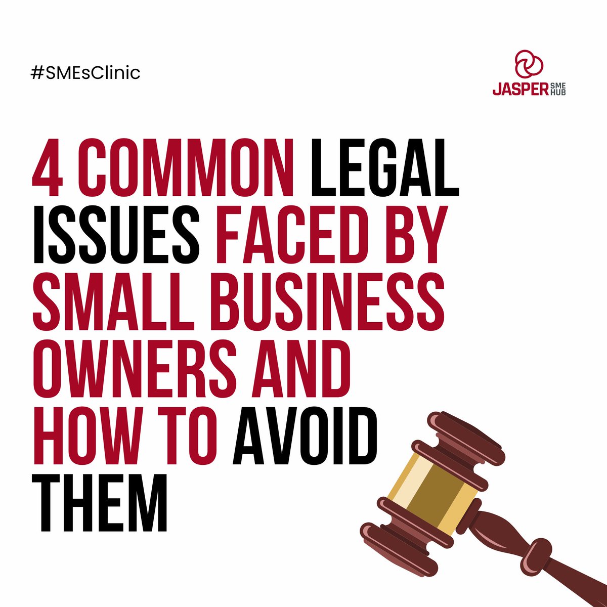 JasperSMEhub's tweet photo. Do you know the common legal issue that can slow down your business operation as a business owner? Do you know how to avoid them?
In today's learning series of #SMEsClinic, we have brought to you the common legal faced by SMEs and how to avoid them.
A THREAD
#JasperSMEHub https://t.co/u9EpuV0DqG