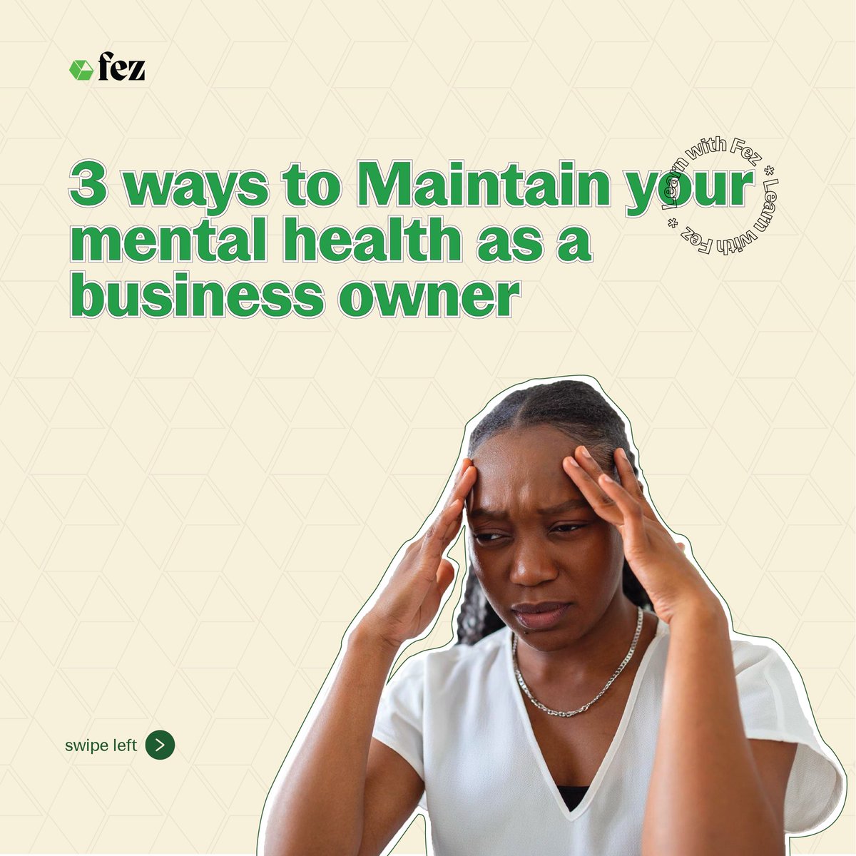 fezdeliveryco's tweet photo. Here are 3 ways to Maintain your mental health as a business owner

#mentalhealthwednesday #fezdeliveryco #fastdeliveryservice #businesstips https://t.co/XxvfntzIrV