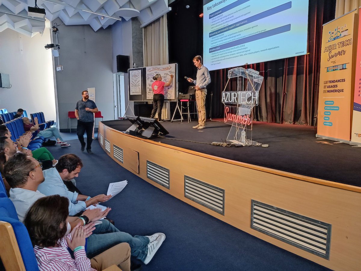 TelecomValley's tweet image. 2ème journée de l'#AzurTechSummer avec des conférences sur le financement de l'#innovation, l'actualité des startups du #numérique et les nouvelles pratiques dans le domaine