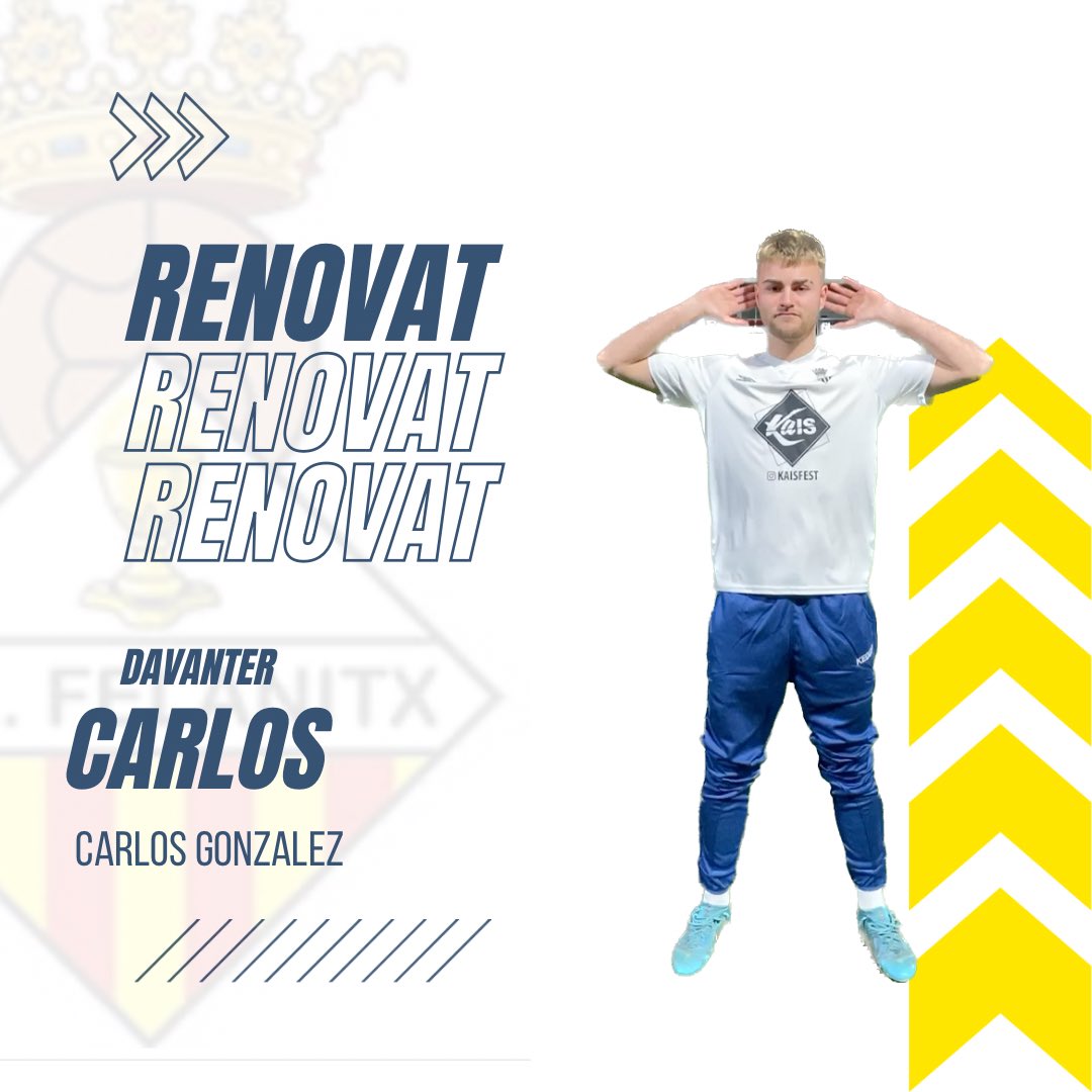 cefelanitx's tweet photo. 𝗥𝗘𝗡𝗢𝗩𝗔𝗖𝗜Ó!
👌 Tenim un altre bona notícia, un altre que vol seguir formant part de la nostra família.
👉 Carlos Gonzalez
⚽️ Velocitat i gol pel nostre equip!
#vamosfela #projecte2023/24 https://t.co/vEJpU0iglj