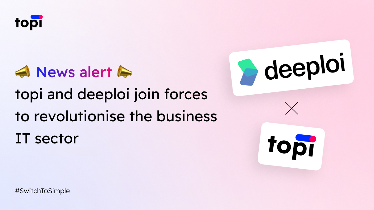 📣 Exciting Announcement: topi and deeploi join forces to revolutionise the business IT sector 🚀
The partnership will help businesses overcome the challenges associated with acquiring and managing hardware assets, ultimately saving them time, money, and resources.
#haas #it