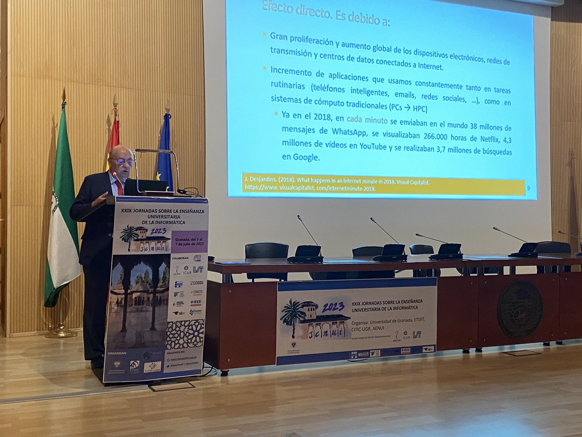 jenuiconf's tweet photo. Nuestra primera charla invitada, a cargo de Alberto Prieto, aborda el impacto de las TIC en el consumo energético. #jenui2023 https://t.co/8JSHT9Xv96