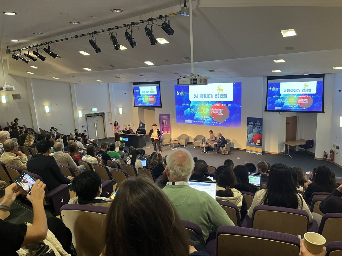 We’re kicking off the <a href="/SHTMatSurrey/">SHTMatSurrey</a> #surrey2023 #back4good (main) conference this morning with 367 delegates expected from 32 countries across the three days #wonderfulSHTM