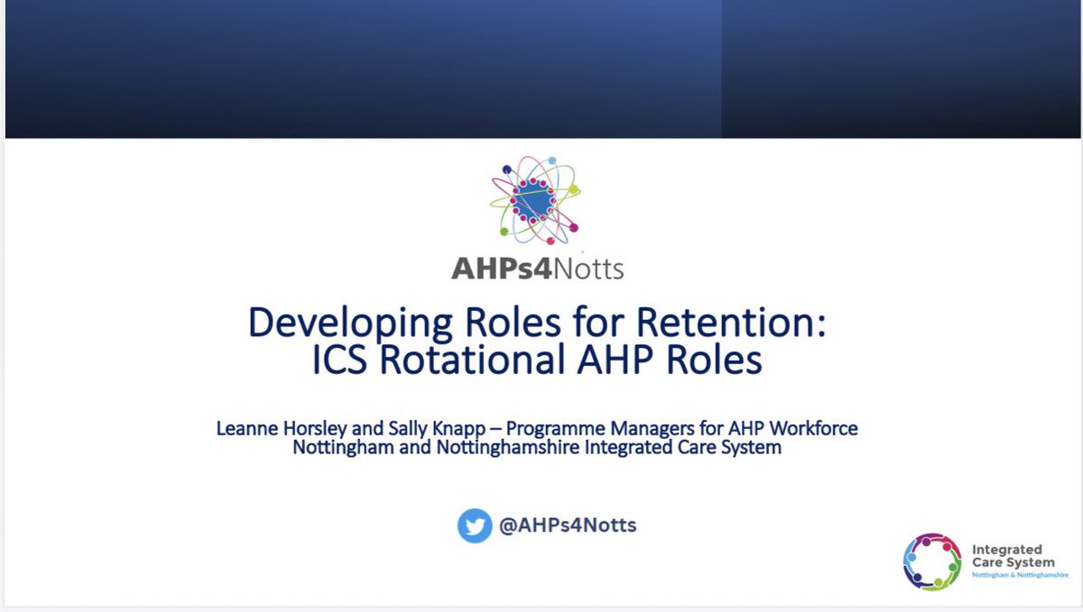 Leanne Horsley (@lhorsley_ahp) on Twitter photo Excited to be presenting at the <a href="/Notts_ICS/">Nottingham+Nottinghamshire Integrated Care System</a> Retention Event with <a href="/sallyknapp16/">Sally Knapp</a> this morning 😍
•
NottsICSRetention Excited to be presenting at the <a href="/Notts_ICS/">Nottingham+Nottinghamshire Integrated Care System</a> Retention Event with <a href="/sallyknapp16/">Sally Knapp</a> this morning 😍
•
NottsICSRetention