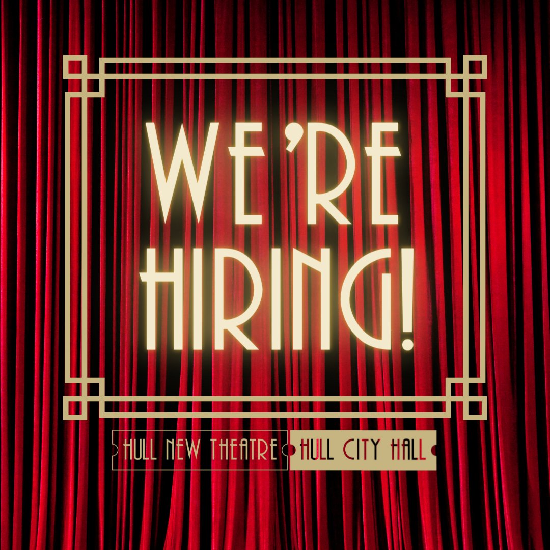 WE'RE HIRING! We are looking for a Programming and Events Assistant for two of Hull’s premier venues - <a href="/CityHallHull/">Hull City Hall</a> and
<a href="/NewTheatreHull/">Hull New Theatre</a> - Closing date is 21 July.  
Apply here: bit.ly/HCALjob