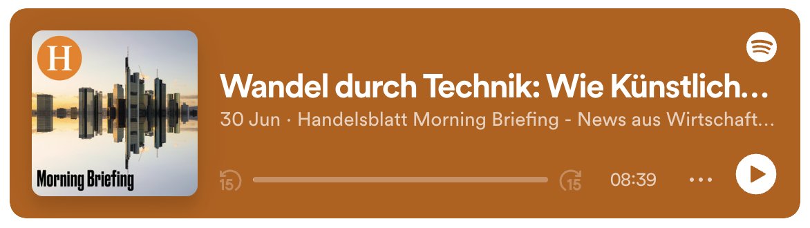 Last week the German newspaper <a href="/handelsblatt/">Handelsblatt</a>  explored AI developments. 🌟 
To showcase the possibilities of AI-audio <a href="/aflorithmic/">AudioStack</a>  and Storyflash cloned journalist Christian Rickens’ voice for their morning podcast on Friday. 🗣

🎧Listen now:
🔗open.spotify.com/episode/3Mclmg…