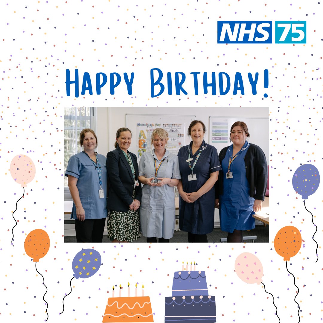 Happy Birthday #NHS75 🎈 

Today the NHS marks 7️⃣5️⃣ years of service! We want to say thank you to our incredible colleagues, carers, and patients who have helped make the NHS an adaptable and innovative service over the past 75 years.
