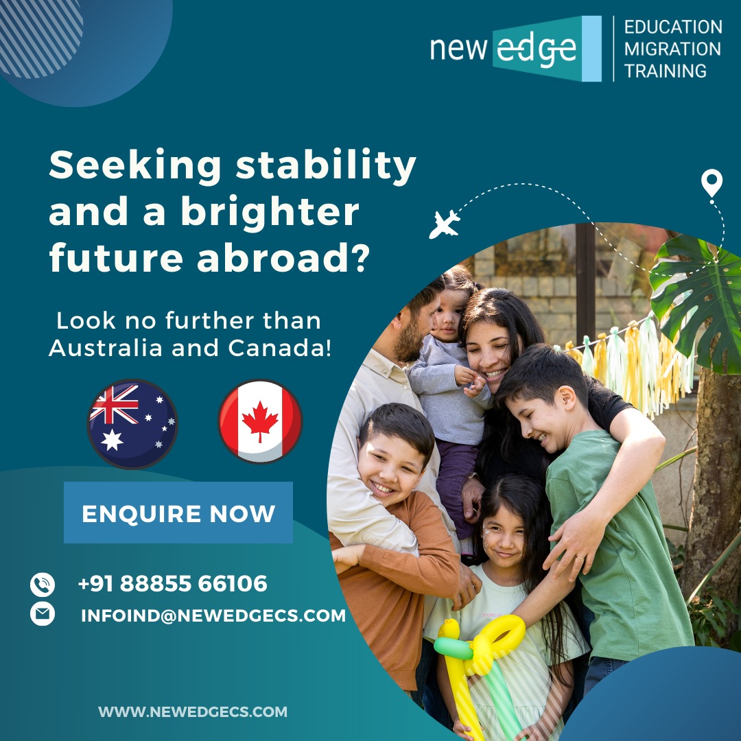 Are you looking to migrate to Australia or Canada?
Look no further than New Edge!
Contact us now
.
.
.
.
.
#newedgeconsultancy #migrateabroad #migratetoaustralia #migratetocanada #careerinaustralia #careerincanada #movetoaustralia #perthaustralia #australiamigration #migration