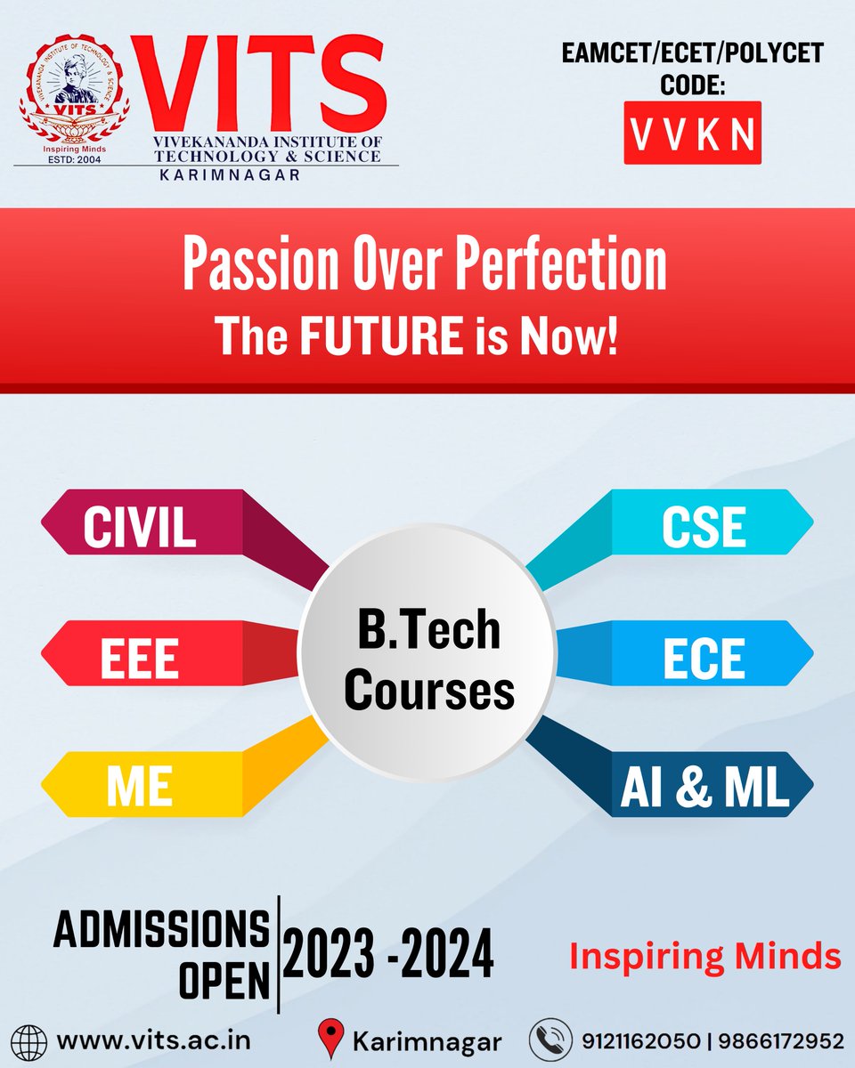 CodeVvkn's tweet image. #VITS #vitskarimnagar #EAMCET2023 #EAMCET #ECET2023 #ECET #POLYSET2023 #POLYSET #Engineering  #Polysetaspirants #ECETAspirants #EAMCETAspirants #placements#trainingandplacement #Telangana #Bestcollege #Vivekanandainstitute #BestEngineeringcollege #karimnagar