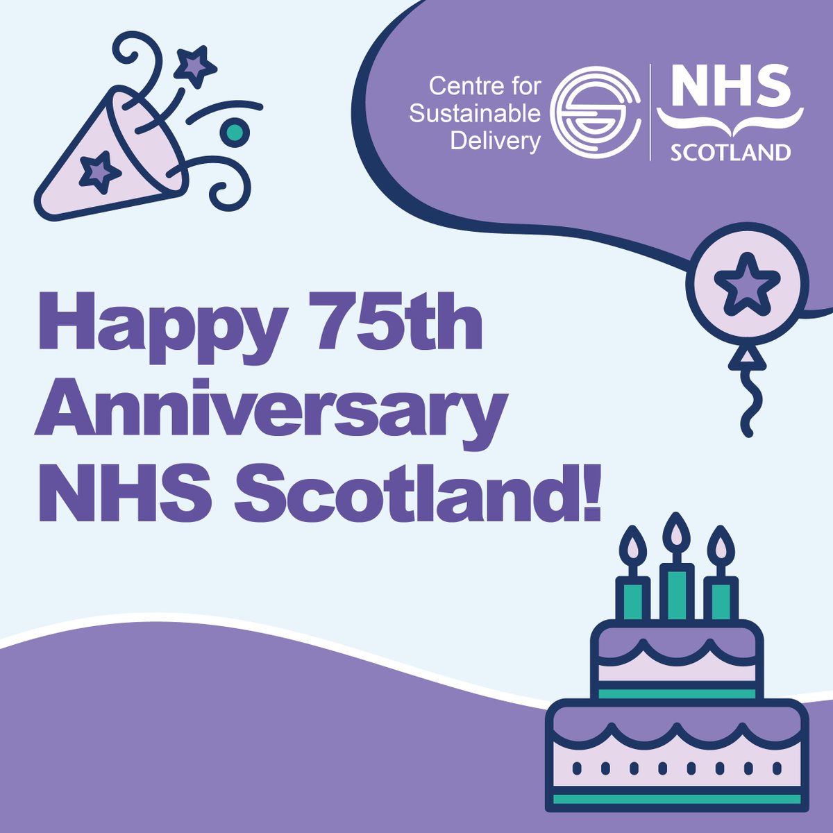 Happy 75th birthday to our NHS from everyone at the national Centre for Sustainable Delivery.
Proud to support #NHS 💙 
#nhsscot75 #ServingScotland