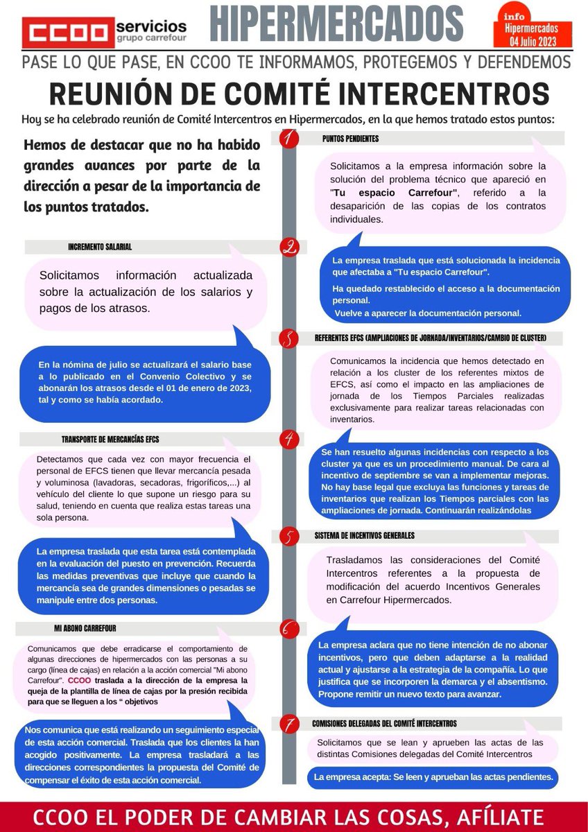 Grupo CCOO Carrefour tweet media
