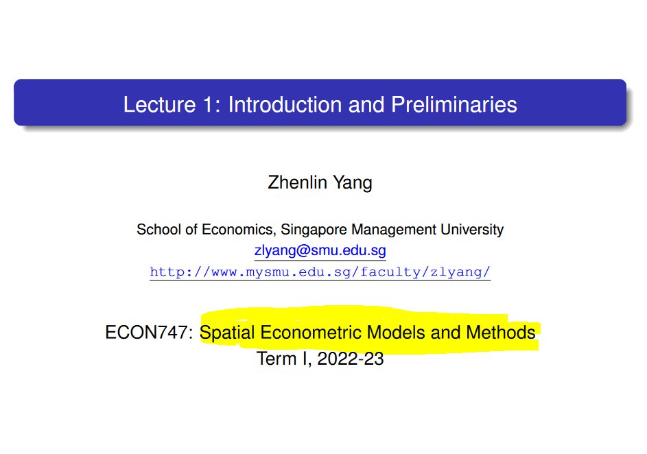 CavaliereGiu's tweet photo. Hi #EconTwitter! 

Looking for some slides on 𝐬𝐩𝐚𝐭𝐢𝐚𝐥 𝐞𝐜𝐨𝐧𝐨𝐦𝐞𝐭𝐫𝐢𝐜𝐬? 

Zhenlin Yang (@sgSMU) has some nice slides on the topic, as well as some additional material which may be useful to instructors and students! 

Check it our here: https://t.co/dK8rFtyhbO https://t.co/IOm39nERVz