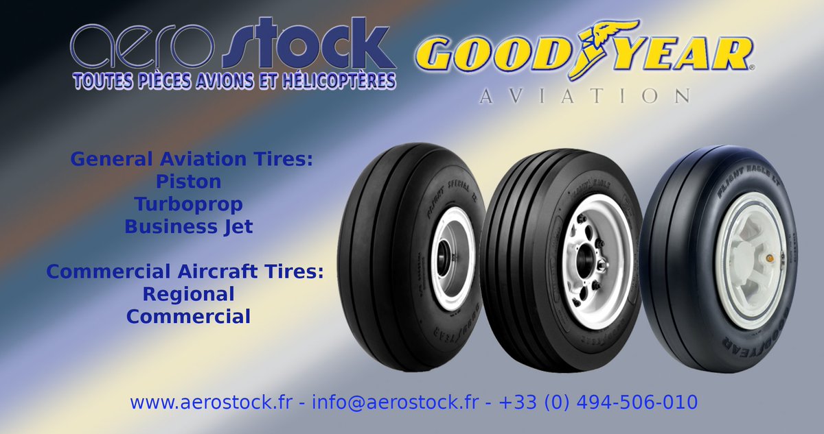 AEROSTOCK1's tweet photo. AEROSTOCK - Toutes Pièces Avions et Hélicoptères.
https://t.co/mrlpiIjZX8
+33 (0) 494-506-010
Distributeur GOODYEAR AVIATION https://t.co/rVWjUYt7Uw