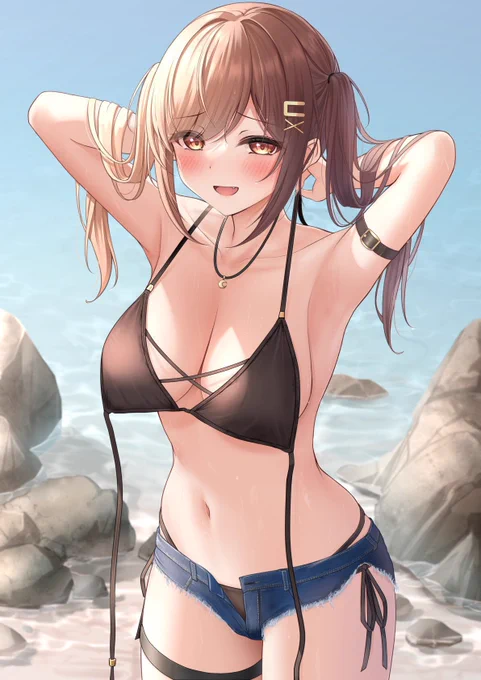 #ビキニの日「水着ほどけちゃった…結んでくれない?」 
